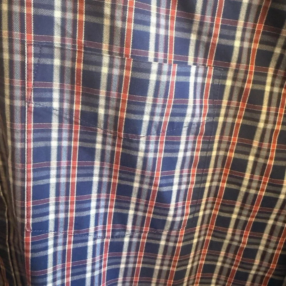 Untuckit Boys Bottom Down Shirt Blue White Red Check‎ Long Sleeve 14
